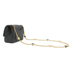 Chanel Shoulder Bag Quilted 20 Chain Lambskin Black Gold CC Logo — view 2