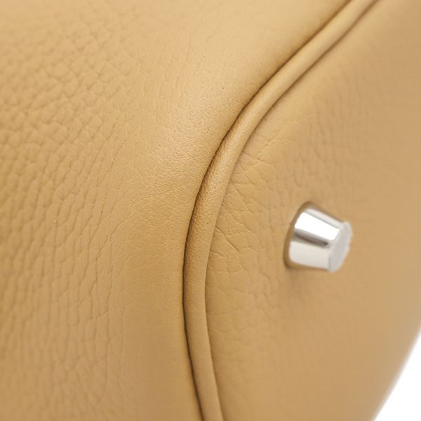 Hermes Handbag Picotin Lock MM 22 Taurillon Clemence Biscuit Silver Brown — view 5