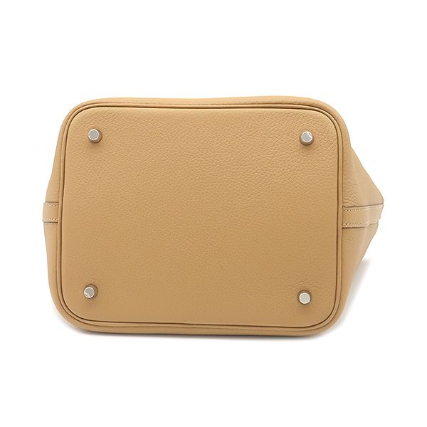 Hermes Handbag Picotin Lock MM 22 Taurillon Clemence Biscuit Silver Brown — view 4