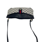 Gucci Vintage Sherry Line GG Logo Pattern Leather Shoulder Bag Pochette Navy — view 4
