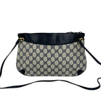 Gucci Vintage Sherry Line GG Logo Pattern Leather Shoulder Bag Pochette Navy — view 3