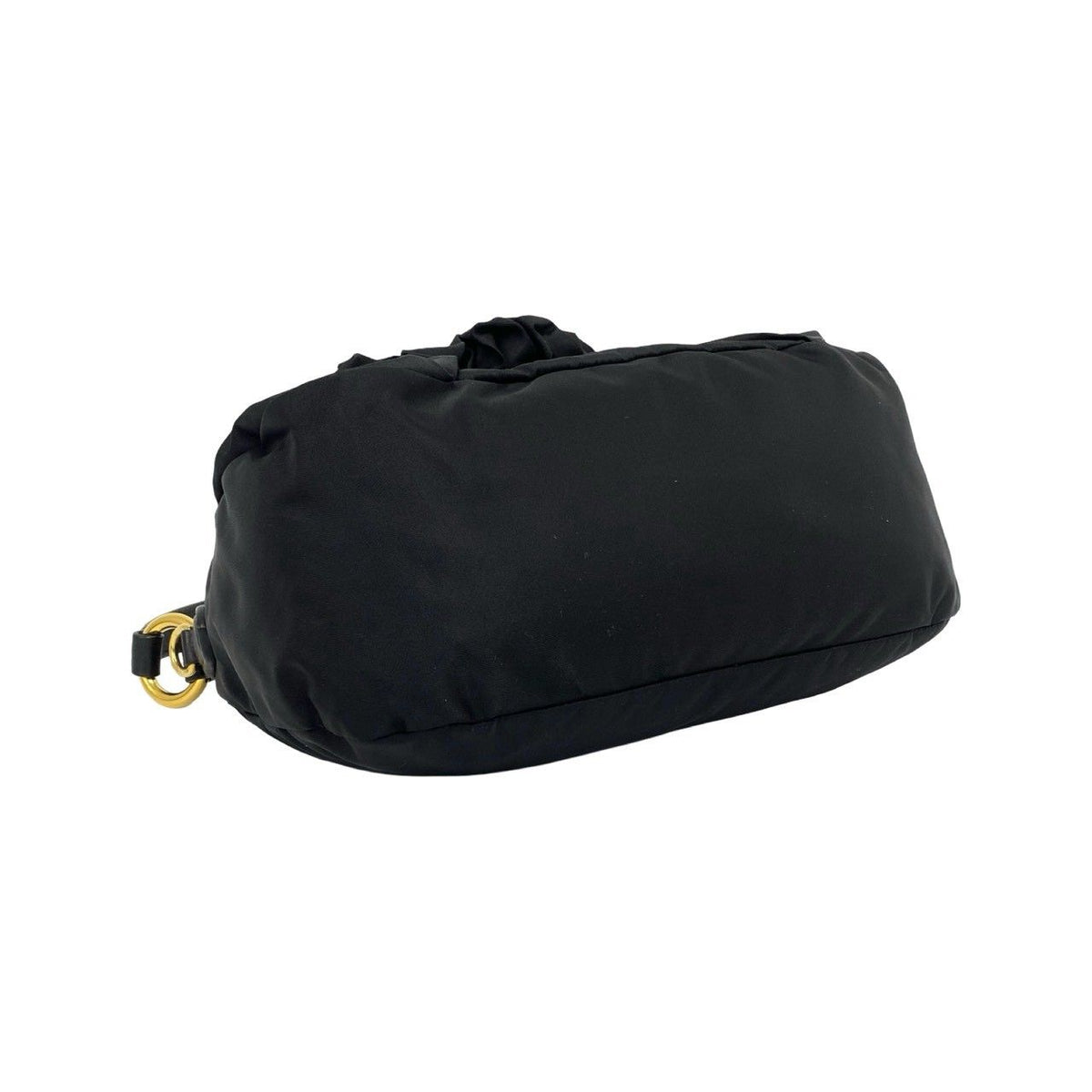 Prada Logo Tessuto Pocono Nylon Leather 2-Way Shoulder Bag Black — view 7