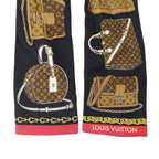 Louis Vuitton Scarf Bandeau Tribute to Silk Black Brown Monogram — view 4