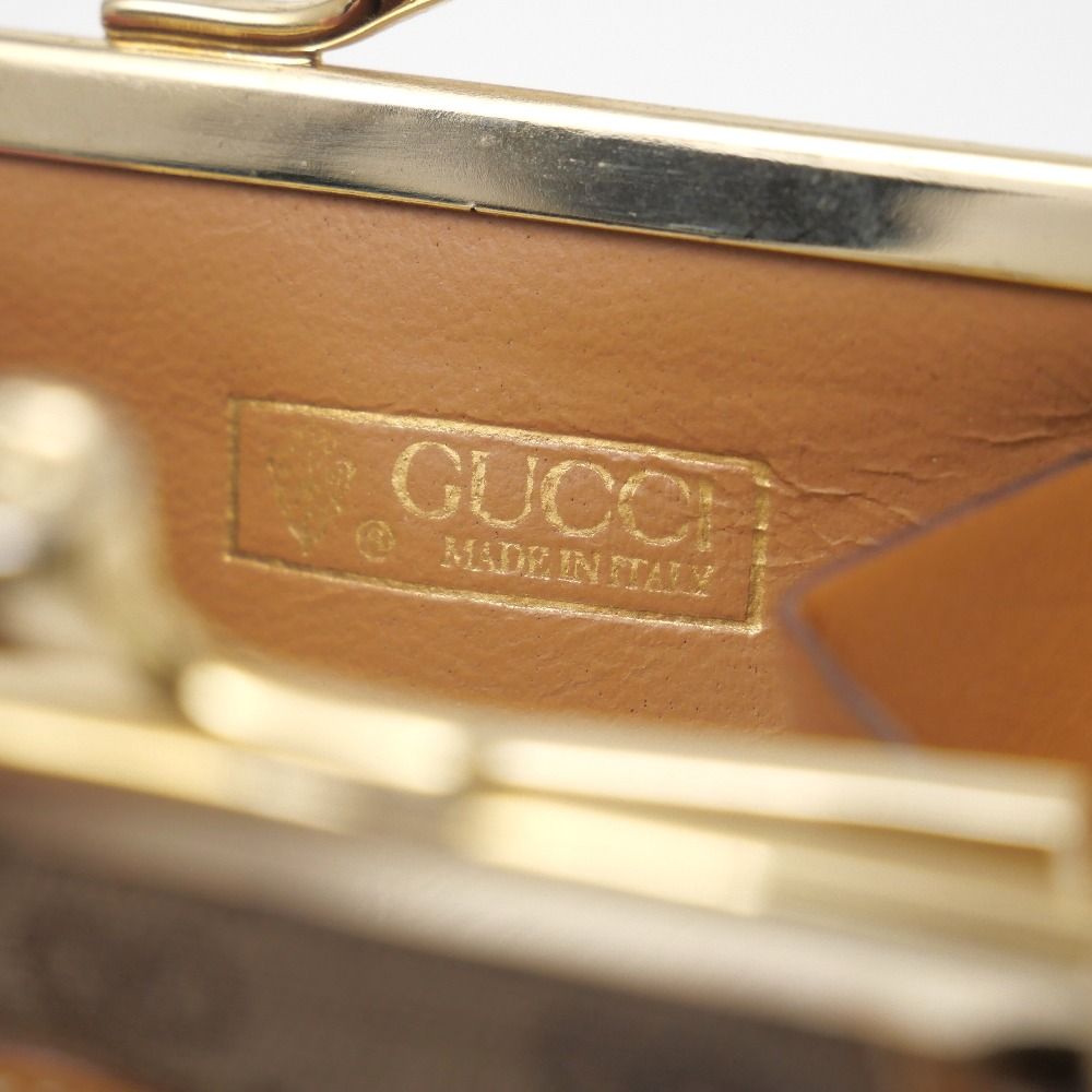 Gucci Vintage Coin Purse GG Kiss Lock Leather — view 6