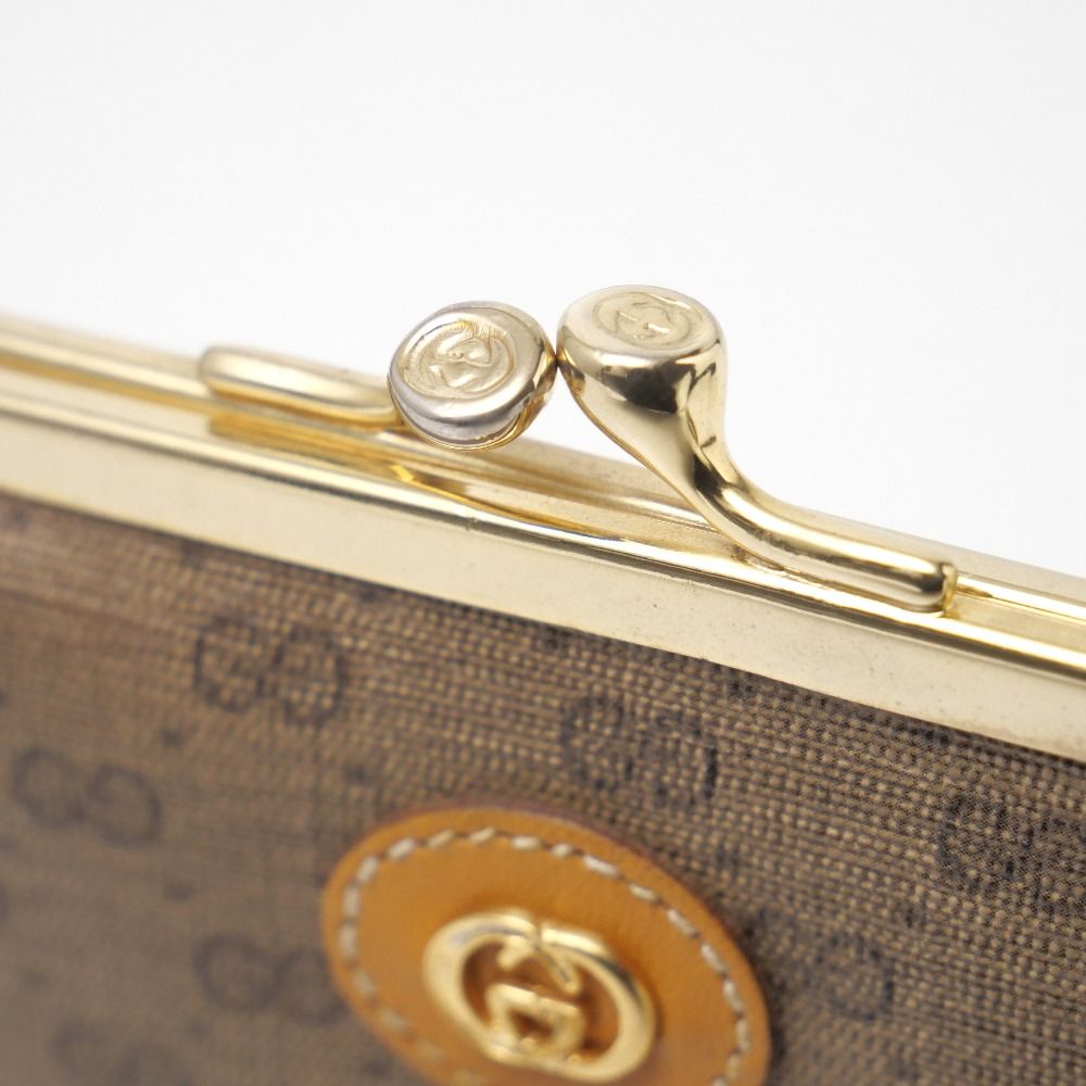 Gucci Vintage Coin Purse GG Kiss Lock Leather — view 5