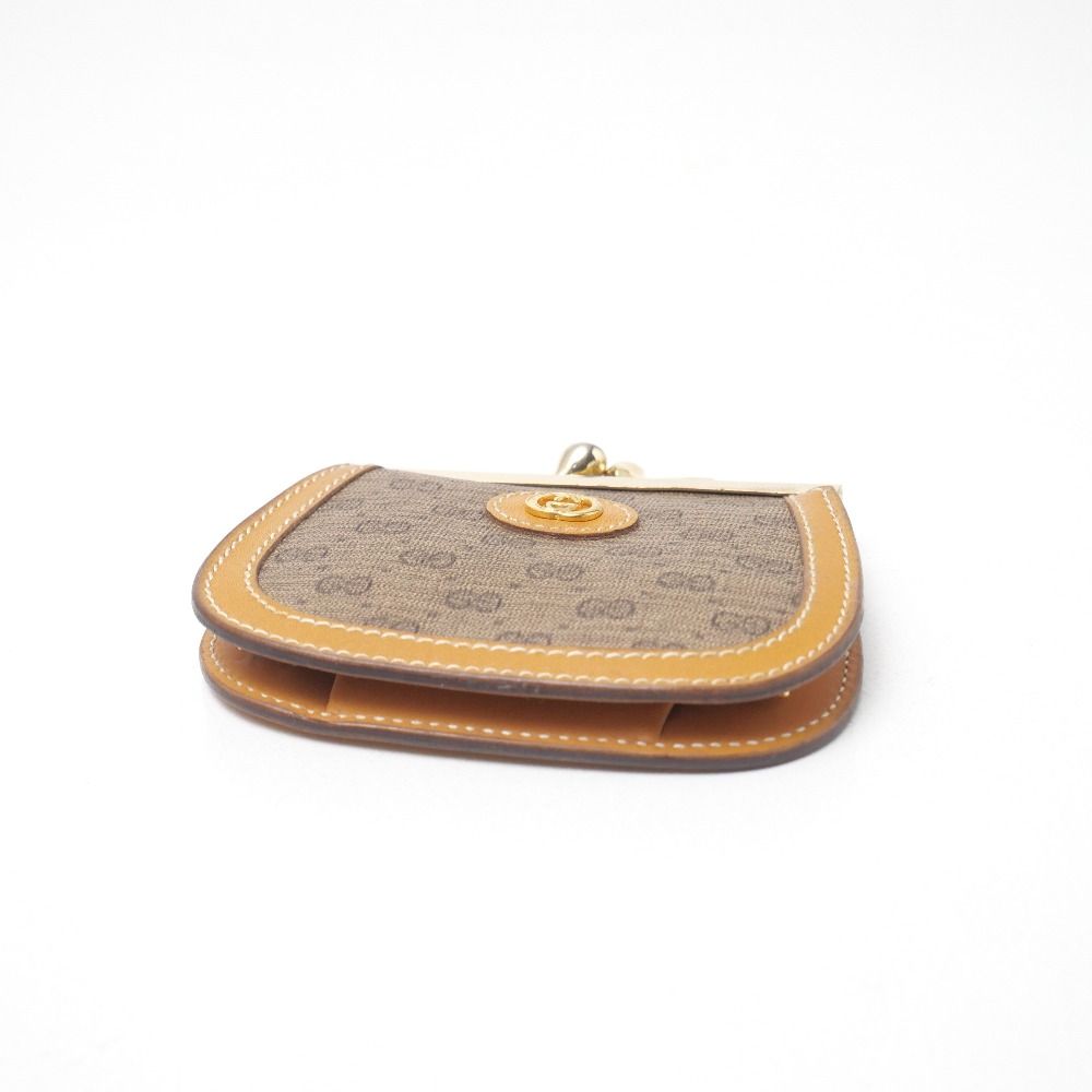 Gucci Vintage Coin Purse GG Kiss Lock Leather — view 3