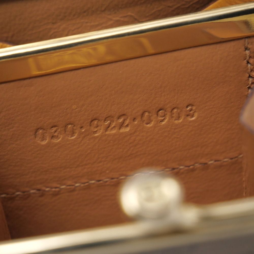 Gucci Vintage Coin Purse GG Kiss Lock Leather — view 7