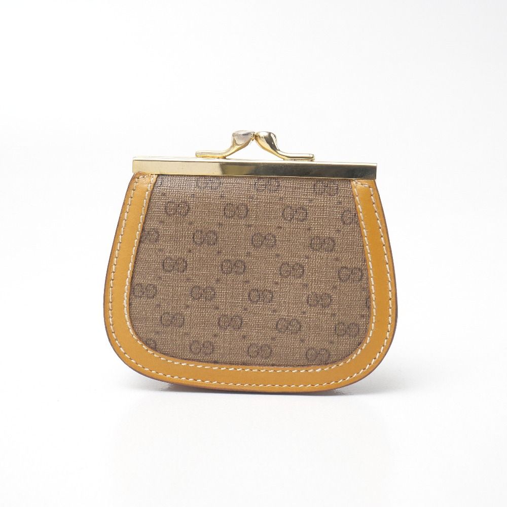 Gucci Vintage Coin Purse GG Kiss Lock Leather — view 2