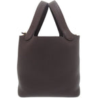 Hermes Picotin Lock PM 18 Taurillon Clemence Ebene Brown Handbag — view 2