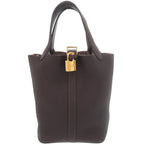 Hermes Picotin Lock PM 18 Taurillon Clemence Ebene Brown Handbag — view 3