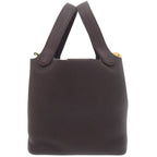 Hermes Picotin Lock PM 18 Taurillon Clemence Ebene Brown Handbag — view 4