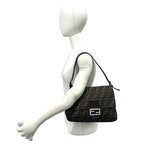 Fendi Mamma Bucket Zucca FF Logo Canvas Leather Semi Bag Brown — view 2