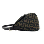 Fendi Mamma Bucket Zucca FF Logo Canvas Leather Semi Bag Brown — view 5