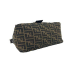 Fendi Mamma Bucket Zucca FF Logo Canvas Leather Semi Bag Brown — view 7
