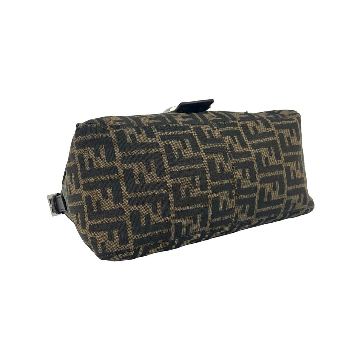 Fendi Mamma Bucket Zucca FF Logo Canvas Leather Semi Bag Brown — view 7