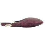 Gucci Guccissima B Logo Stamp Leather Semi Hobo Wine Red — view 5