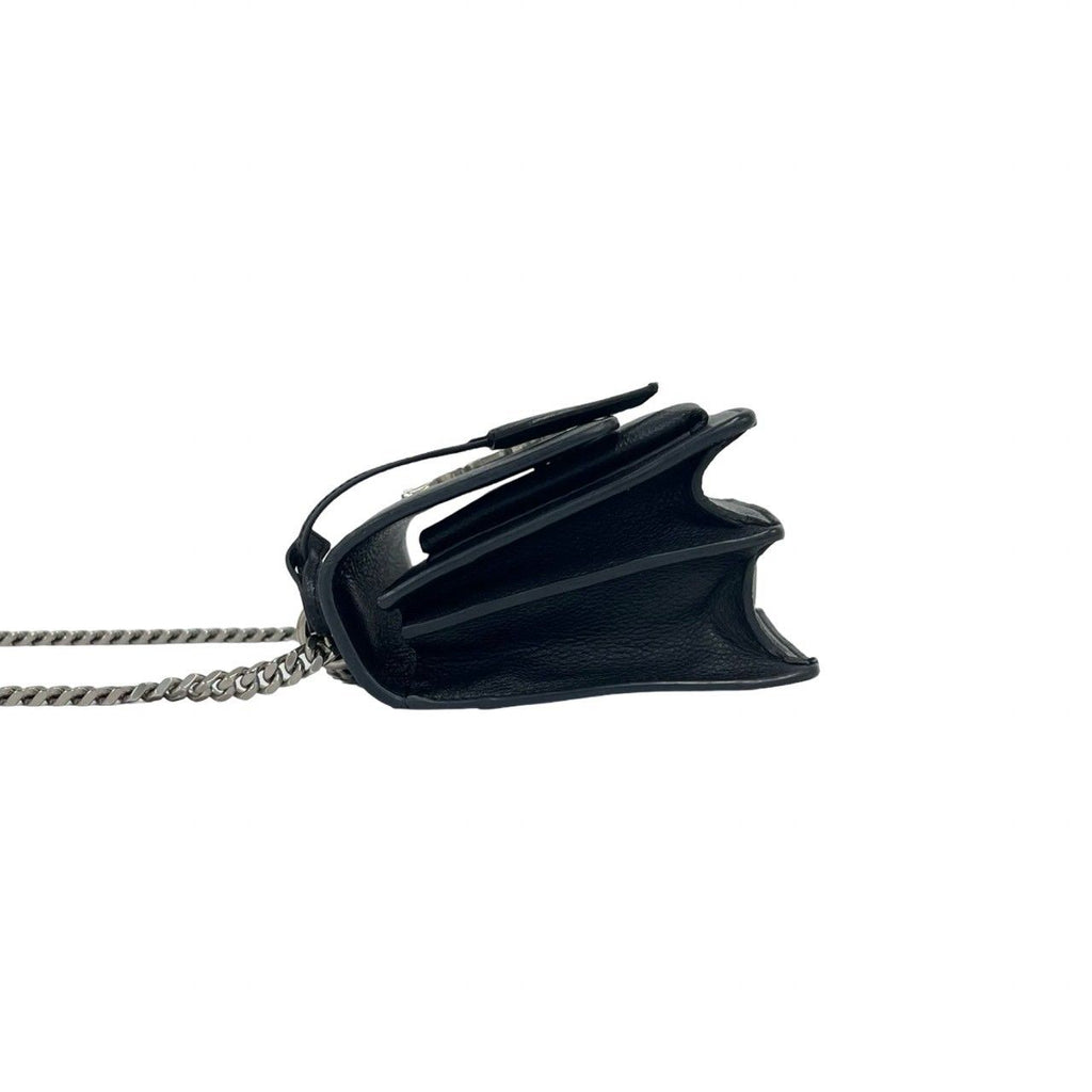 Saint Laurent Paris Sunset YSL Logo Leather 2-Way Shoulder Bag Pochette Black — view 5
