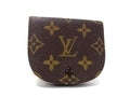Louis Vuitton Coin Purse Monogram Porte Monnaie Guse Brown Leather