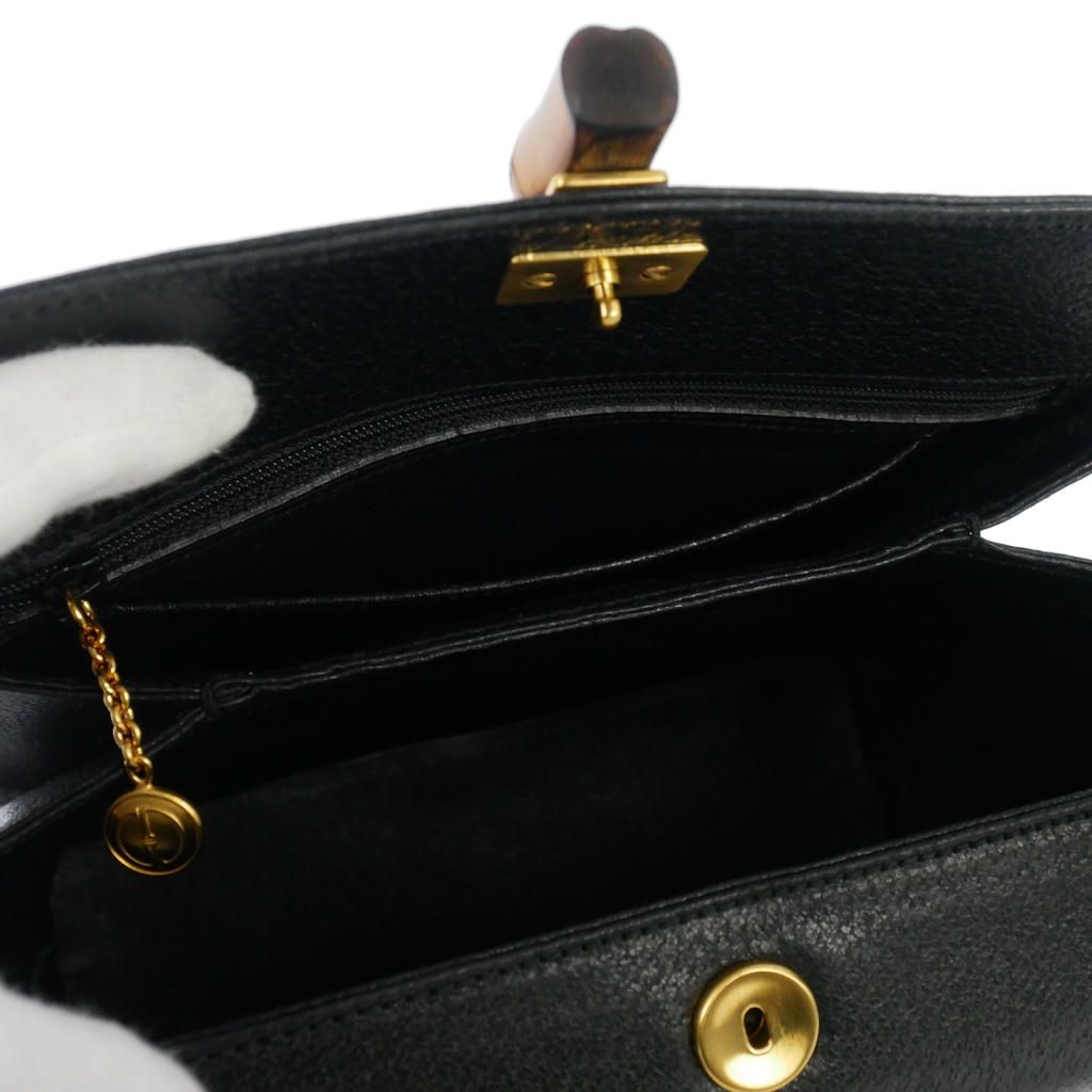 Gucci Vintage Bamboo Turnlock Mini Handbag Black — view 6