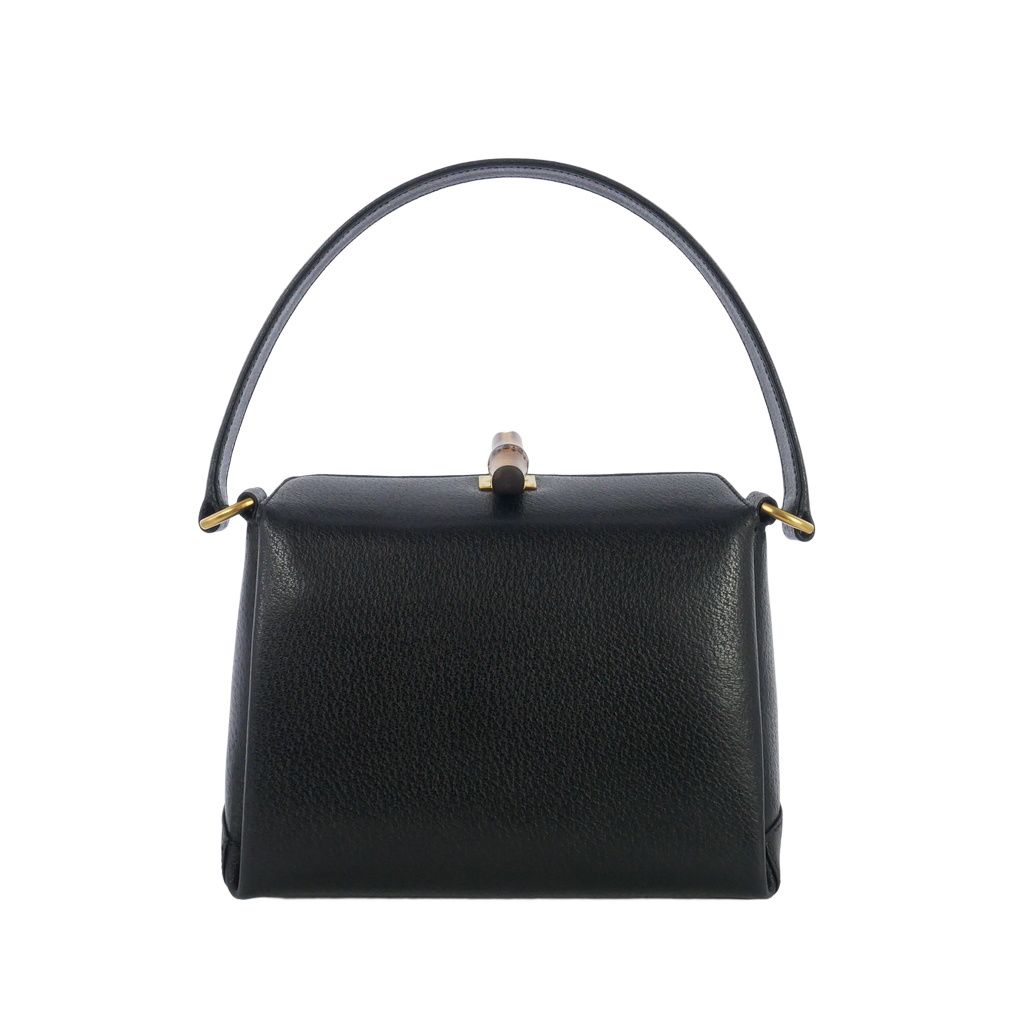 Gucci Vintage Bamboo Turnlock Mini Handbag Black