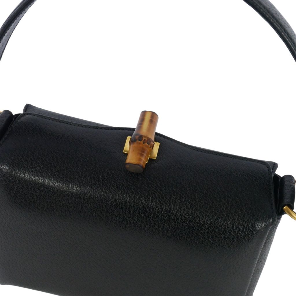 Gucci Vintage Bamboo Turnlock Mini Handbag Black — view 4