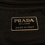 Prada Vintage Quilted Nylon Chain Shoulder Bag Yellow — view 5