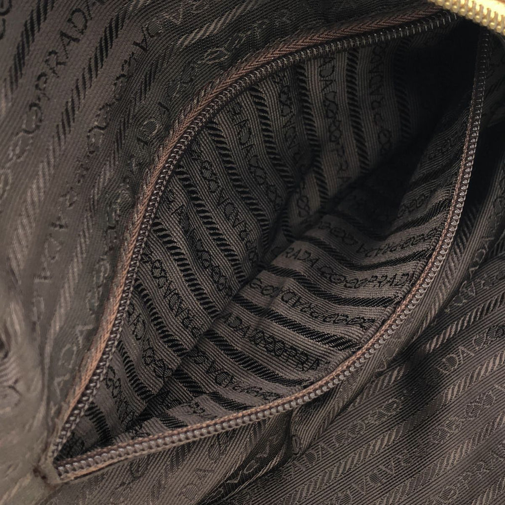 Prada Vintage Quilted Nylon Chain Shoulder Bag Yellow — view 7