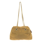 Prada Vintage Quilted Nylon Chain Shoulder Bag Yellow — view 2