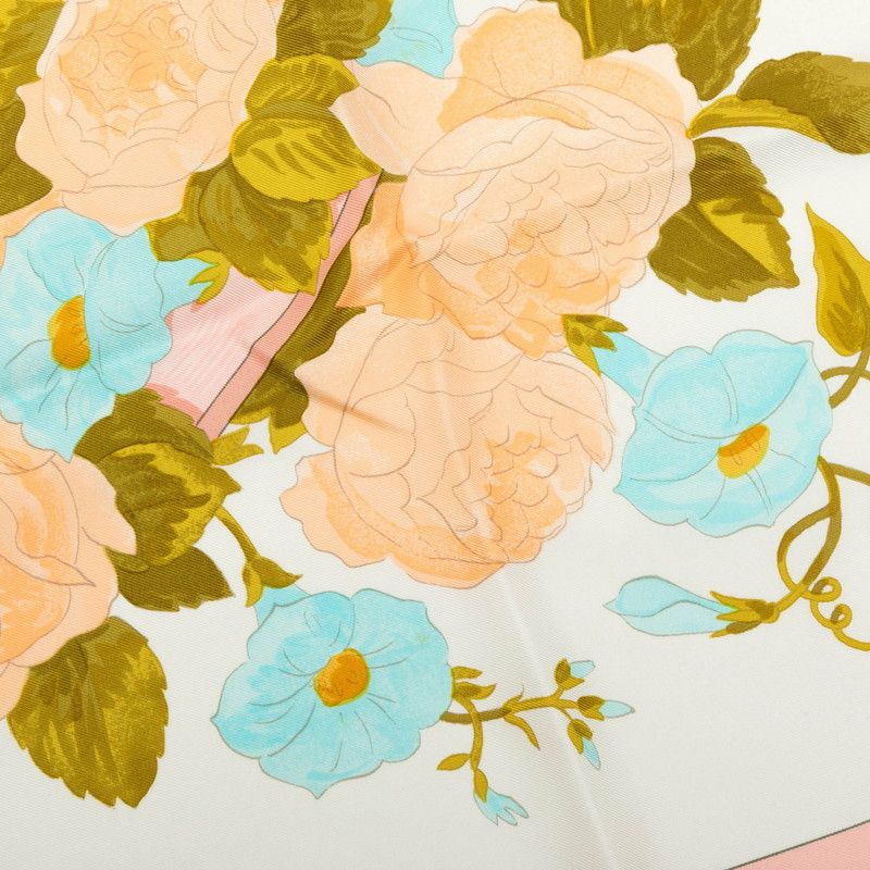 Hermes Carre 90 Romantique Romantic Scarf Pink Silk — view 3