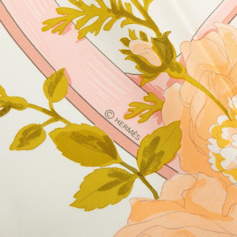 Hermes Carre 90 Romantique Romantic Scarf Pink Silk — view 5