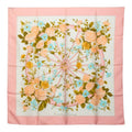 Hermes Carre 90 Romantique Romantic Scarf Pink Silk
