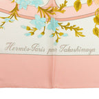 Hermes Carre 90 Romantique Romantic Scarf Pink Silk — view 4