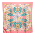 Hermes Carre 90 Europe Scarf Pink Multicolor Silk