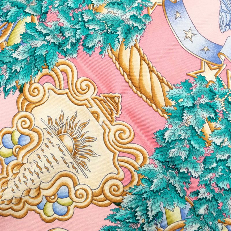 Hermes Carre 90 Europe Scarf Pink Multicolor Silk — view 4