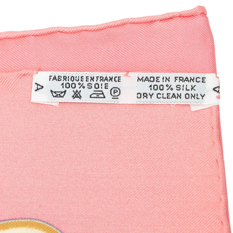 Hermes Carre 90 Europe Scarf Pink Multicolor Silk — view 8