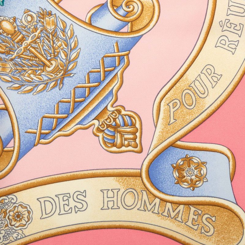 Hermes Carre 90 Europe Scarf Pink Multicolor Silk — view 3