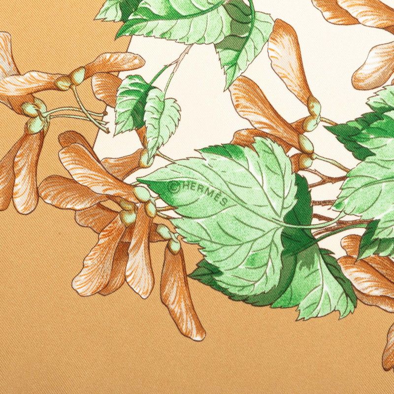 Hermes Carre 90 in the Forest AU Coeur Des Bois Scarf Beige Multicolor Silk — view 5