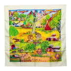 Hermes Carre 90 Nuba Mountain Scarf Multicolor Silk