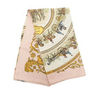 Hermes Carre 90 Walk to Longchamps la Promenade de Scarf Pink Multicolor Silk — view 7