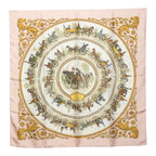 Hermes Carre 90 Walk to Longchamps la Promenade de Scarf Pink Multicolor Silk
