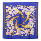 Hermes Carre 90 Fleurs Et Raisins Grape Flower Scarf Purple Multicolor Silk
