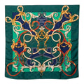 Hermes Carre 90 L'instruction du Roy Imperial Studies Scarf Green Multicolor