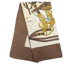 Hermes Carre 90 Brid Gala Ceremonial Bridle Scarf Brown Multicolor Silk — view 8
