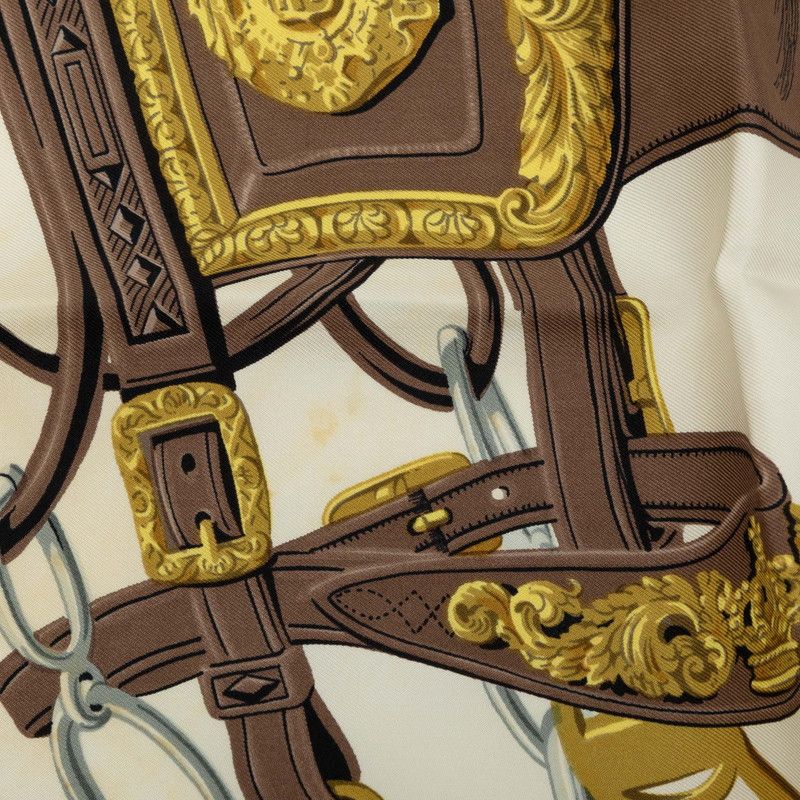 Hermes Carre 90 Brid Gala Ceremonial Bridle Scarf Brown Multicolor Silk — view 3