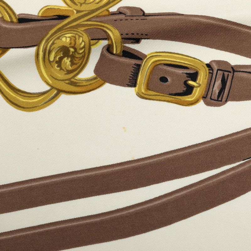 Hermes Carre 90 Brid Gala Ceremonial Bridle Scarf Brown Multicolor Silk — view 4