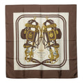 Hermes Carre 90 Brid Gala Ceremonial Bridle Scarf Brown Multicolor Silk