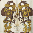 Hermes Carre 90 Brid Gala Ceremonial Bridle Scarf Brown Multicolor Silk — view 2