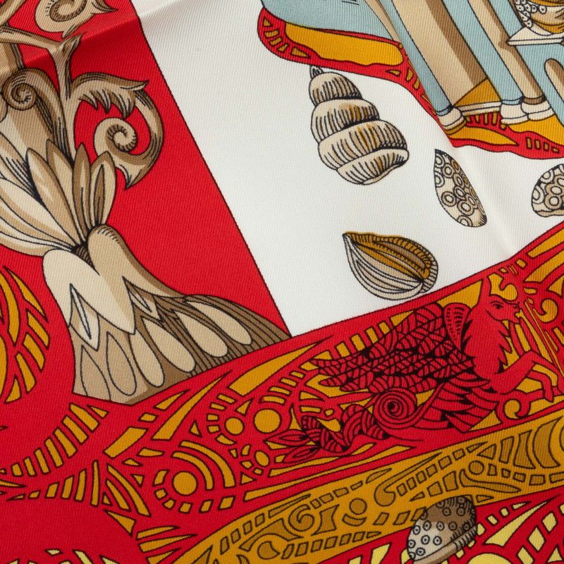 Hermes Carre 90 Atlantis L'atlantide Scarf Navy Multicolor Silk — view 4