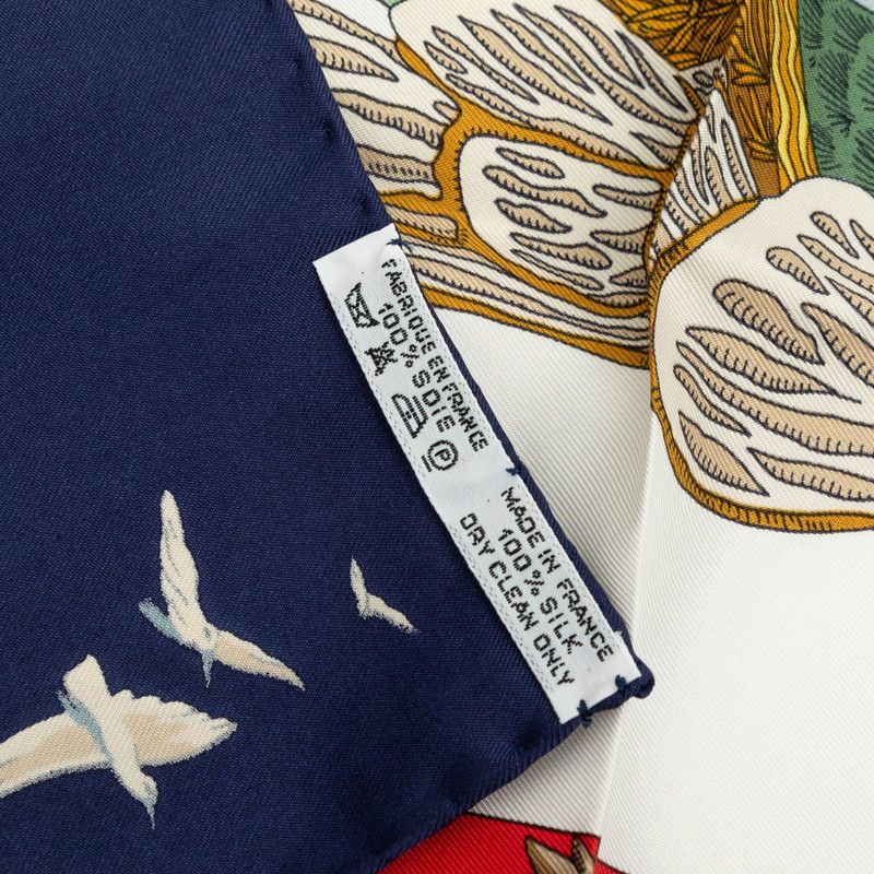 Hermes Carre 90 Atlantis L'atlantide Scarf Navy Multicolor Silk — view 7