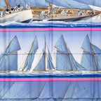 Hermes Carre 90 Rafales Gale Scarf Blue Pink Multicolor Silk — view 2